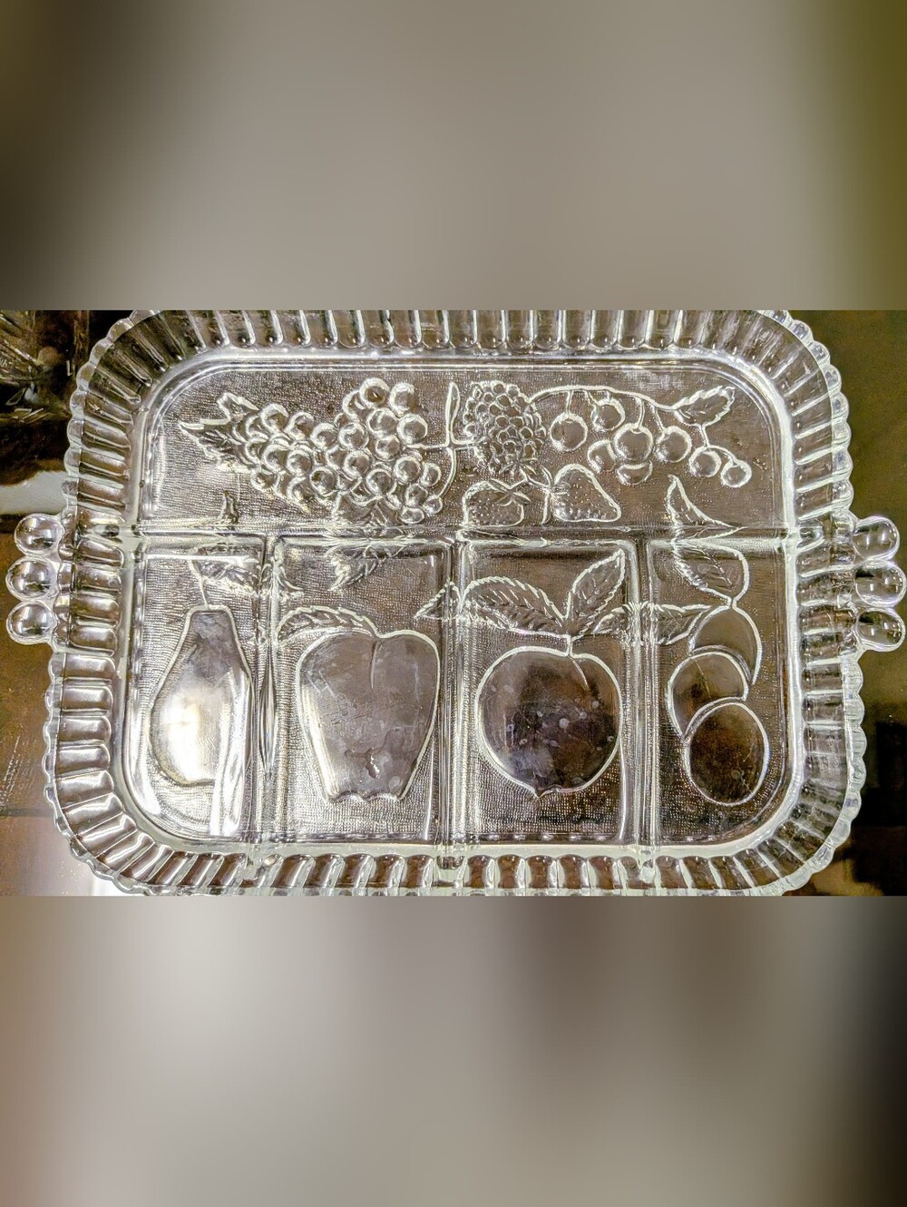 Vintage Indiana Glass Fruit Pattern Serving Platter - Picture 2 of 6